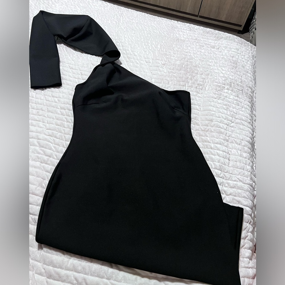 One Shoulder Bandage Midi Dress